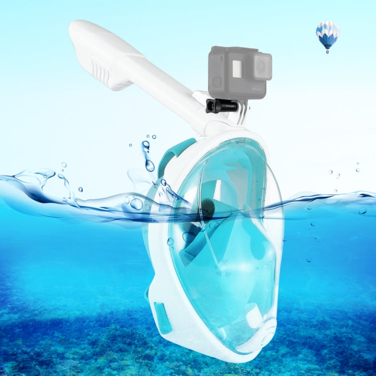 PULUZ 240mm Fold Tube Snorkel Mask with Built-in Action Camera Mount and Dry Diving Technology, S/M Size(Green)