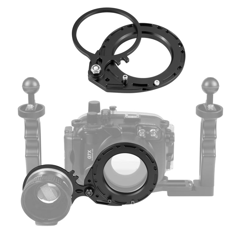 PULUZ Aluminum Alloy 67mm to 67mm Swing Wet-Lens Diopter Adapter Mount for Underwater DSLR Diving Housing (Black)
