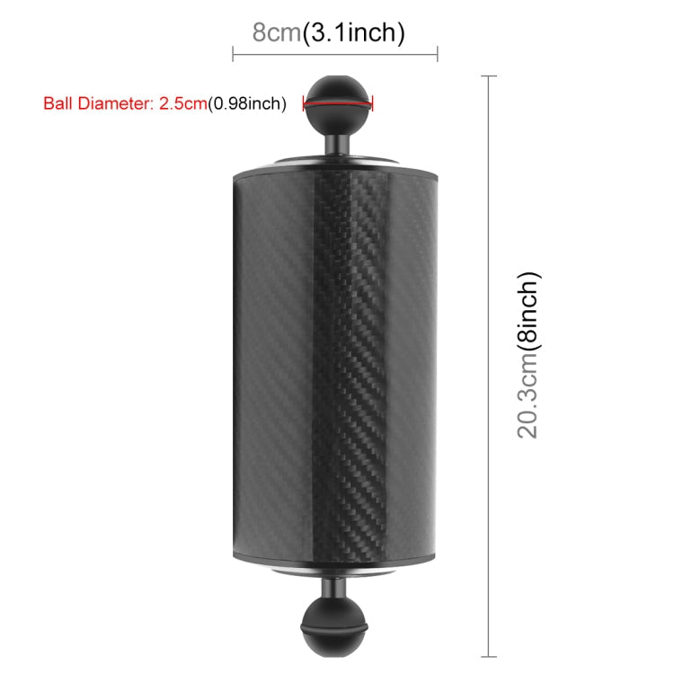 PULUZ 9.84 inch Buoyant Carbon Fiber Floating Arm for Underwater Photography