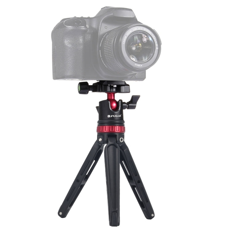 PULUZ Pocket Mini Adjustable Metal Desktop Tripod with 360 Degree Ball Head for DSLR & Digital Cameras (Red)