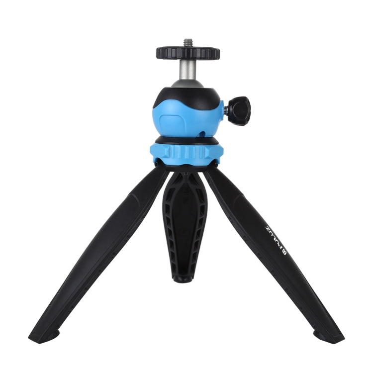 PULUZ 20cm Portable Plastic Tripod Mount with 360 Degree Ball Head for Cameras and Smartphones (Blue)