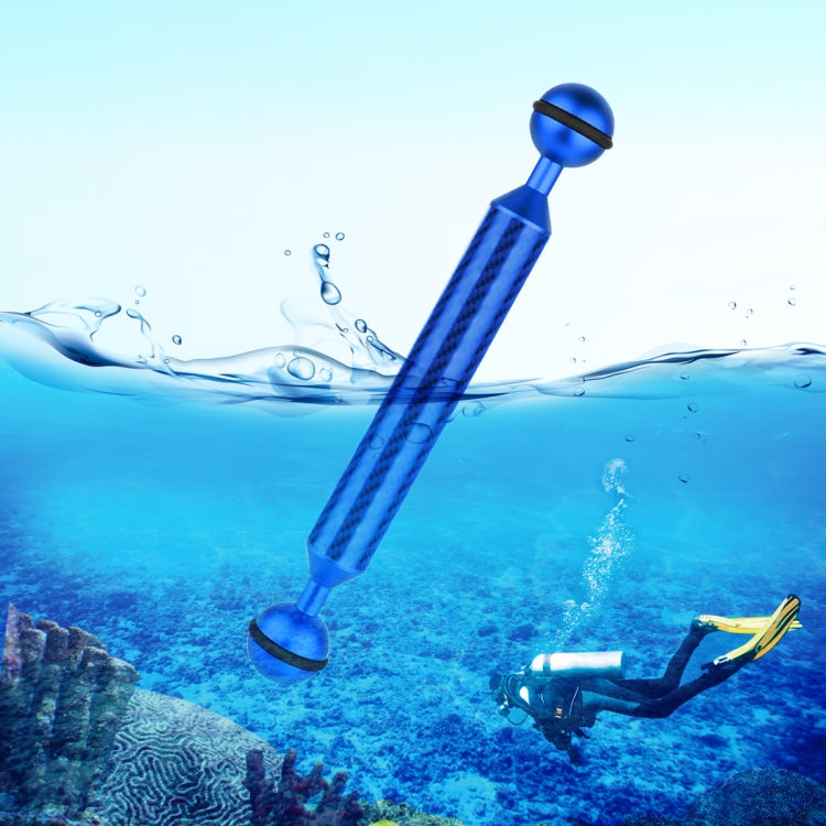 PULUZ 7 Inch Carbon Fiber Dual Ball Floating Arm for Underwater Photography (Blue)