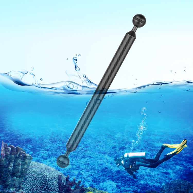PULUZ 12-inch Carbon Fiber Floating Arm with Dual Balls for Underwater Photography (Black)
