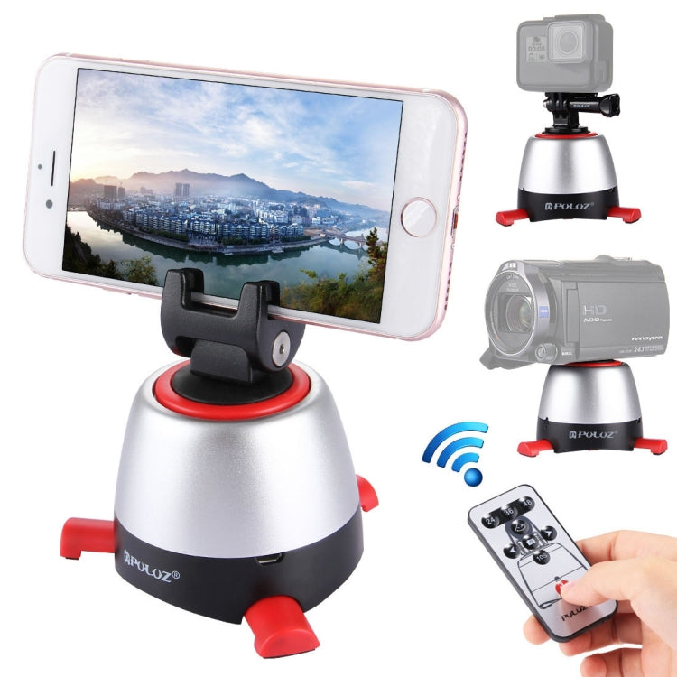 PULUZ Electronic 360 Degree Rotation Panoramic Head with Remote Controller for Cameras and Smartphones (Red)
