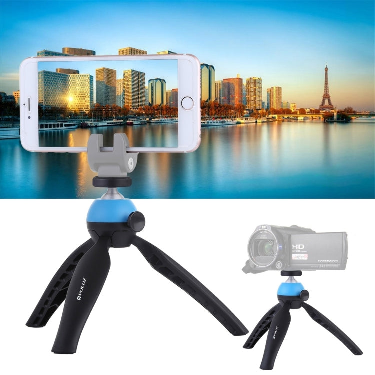 PULUZ Portable Blue Mini Tripod Mount with 360 Degree Ball Head for Smartphones, GoPro, and DSLR Cameras