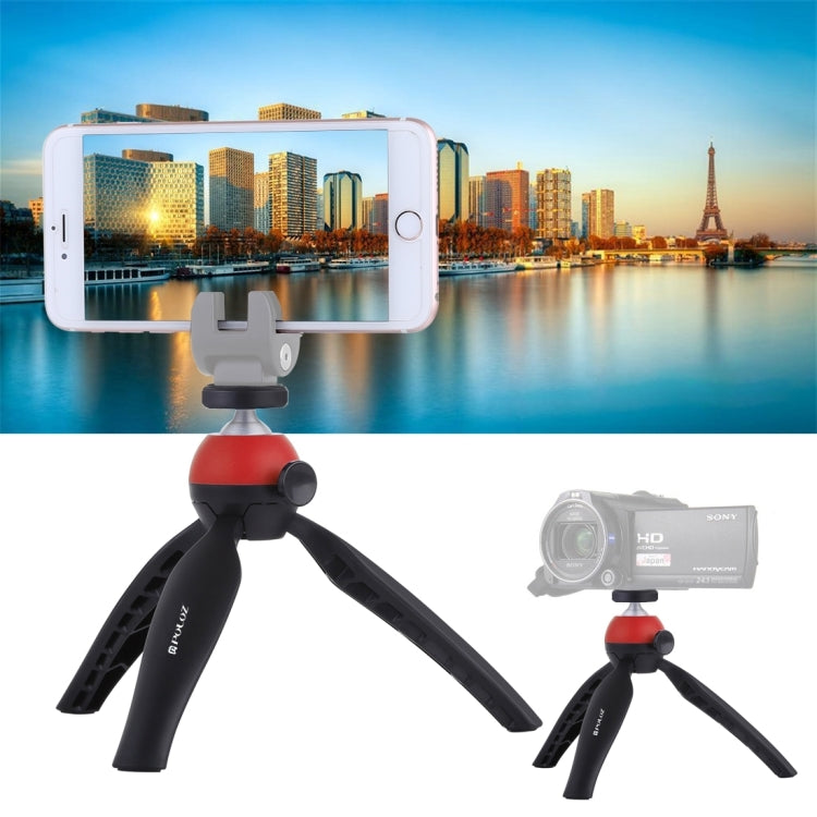 PULUZ Pocket Mini Tripod Mount with 360 Degree Ball Head for Smartphones, GoPro, DSLR Cameras - Red