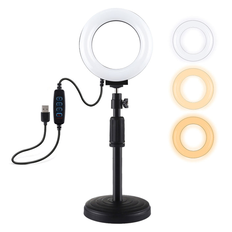 PULUZ Desktop Holder with 4.7 inch 12cm 3 Modes USB Dimmable LED Ring Vlogging Video Light