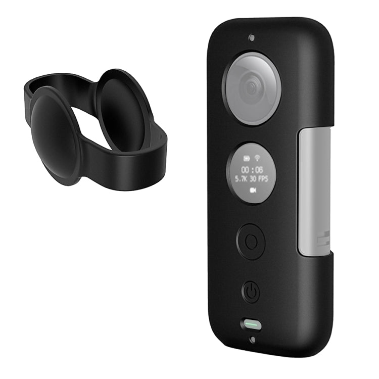 PULUZ Black Silicone Camera Case with Lens Cover for Insta360 ONE X