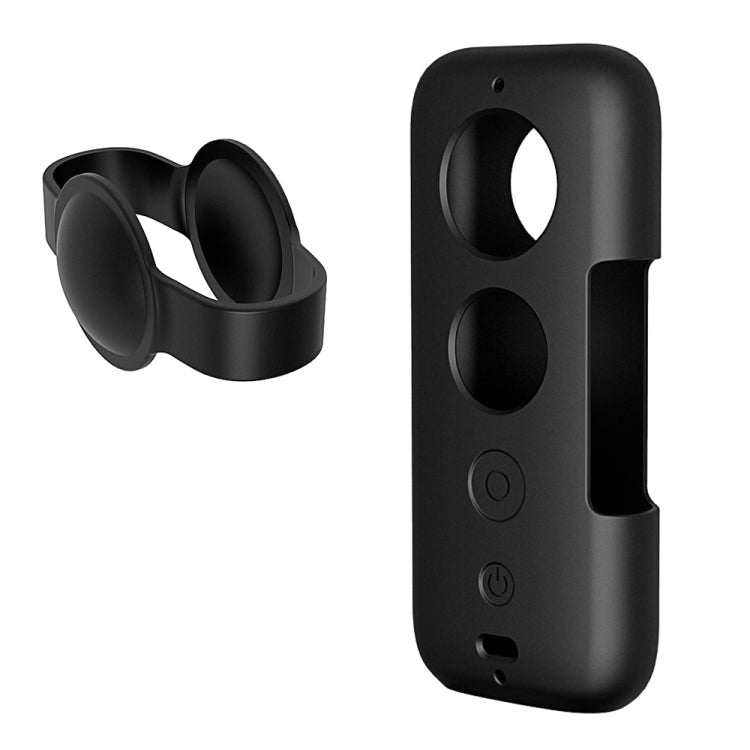 PULUZ Black Silicone Camera Case with Lens Cover for Insta360 ONE X