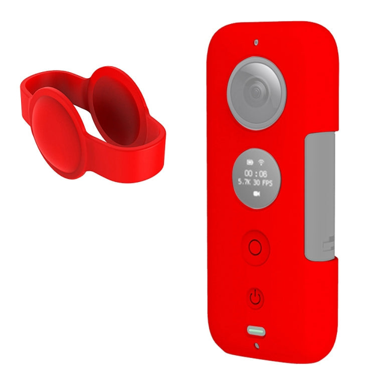 PULUZ Red Silicone Protective Case with Lens Cover for Insta360 ONE X