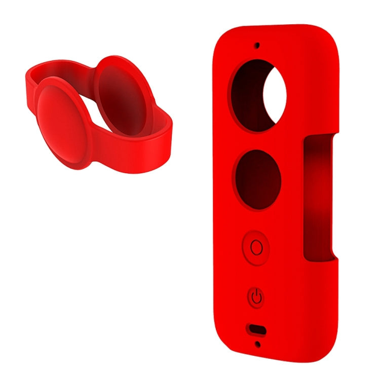 PULUZ Red Silicone Protective Case with Lens Cover for Insta360 ONE X