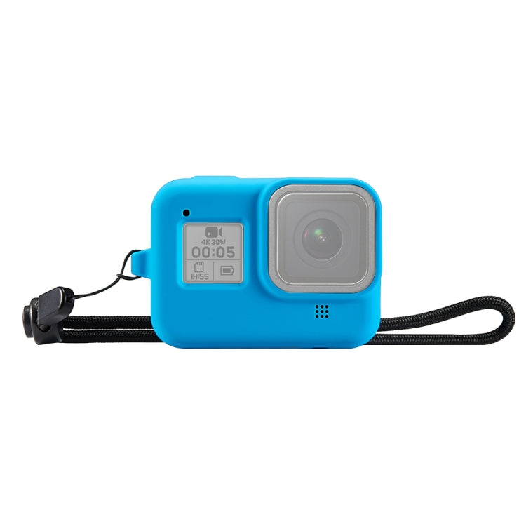 PULUZ Silicone Protective Case Cover with Wrist Strap for GoPro HERO8 Black (Blue)