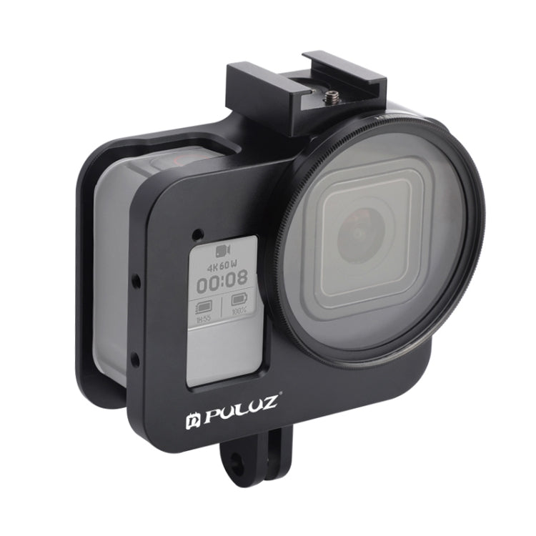 PULUZ CNC Aluminum Alloy Protective Cage with 52mm UV Lens for GoPro HERO8 Black