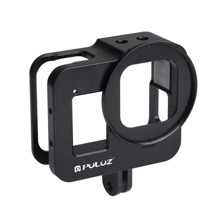 PULUZ CNC Aluminum Alloy Protective Cage with 52mm UV Lens for GoPro HERO8 Black