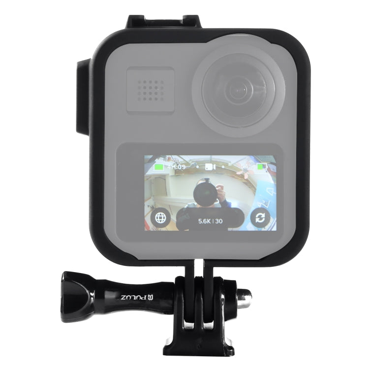 PULUZ GoPro Max Shockproof Side Frame Protective Case with Base & Long Screw (Black)