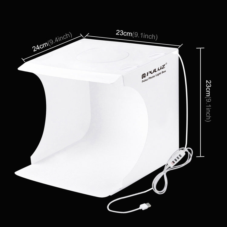 PULUZ 23cm Ring LED Panel Studio Photography Light Box Kit with 6 Backdrops