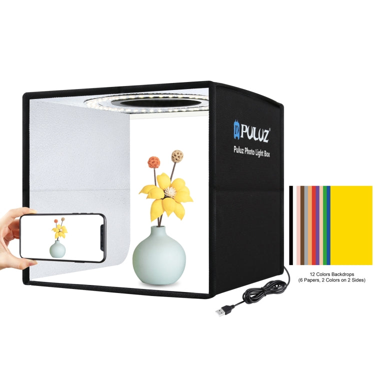 Folding Portable Studio Lighting Tent with Ring Light and Backdrops