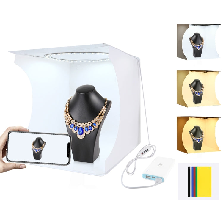 PULUZ 30cm Portable Foldable Ring Light Photo Studio Tent Kit with 6 Color Backdrops