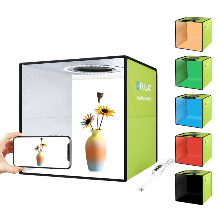 Folding 30cm PULUZ Ring Light Photo Studio Shooting Tent Box Kit with 6 Colors Backdrops