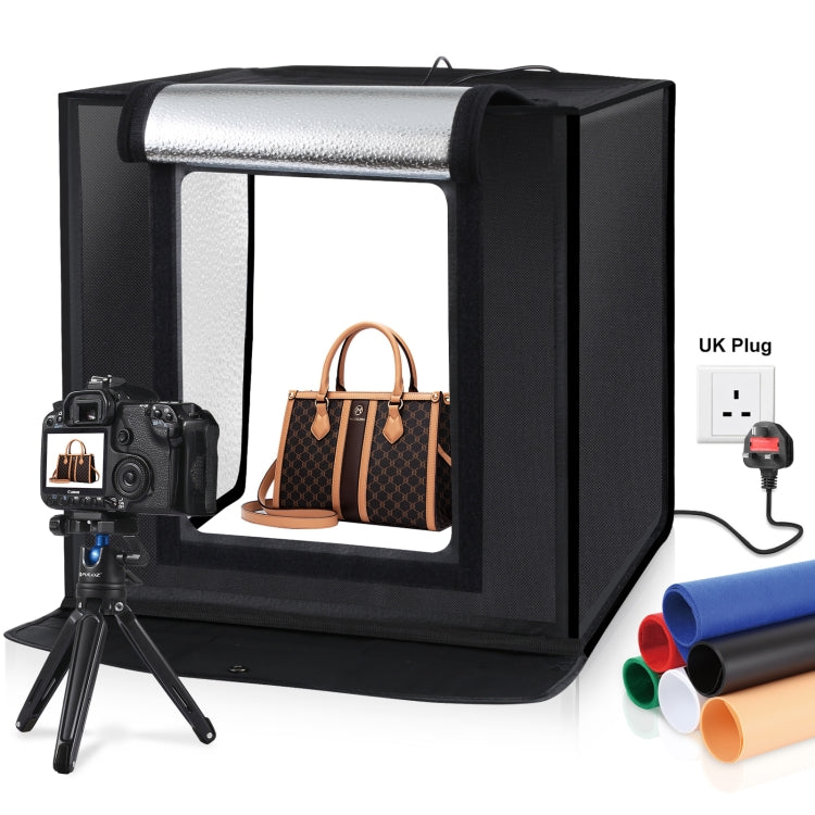 PULUZ 16x16in Folding Portable Photo Studio Lighting Tent Box Kit with 24W 5500K White Light and 6 Backdrops (UK Plug)