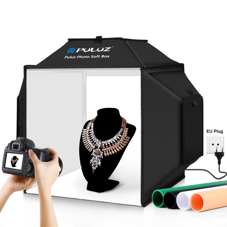 PULUZ 40cm Studio Softbox Photography Lighting Kit with 4 Backdrops