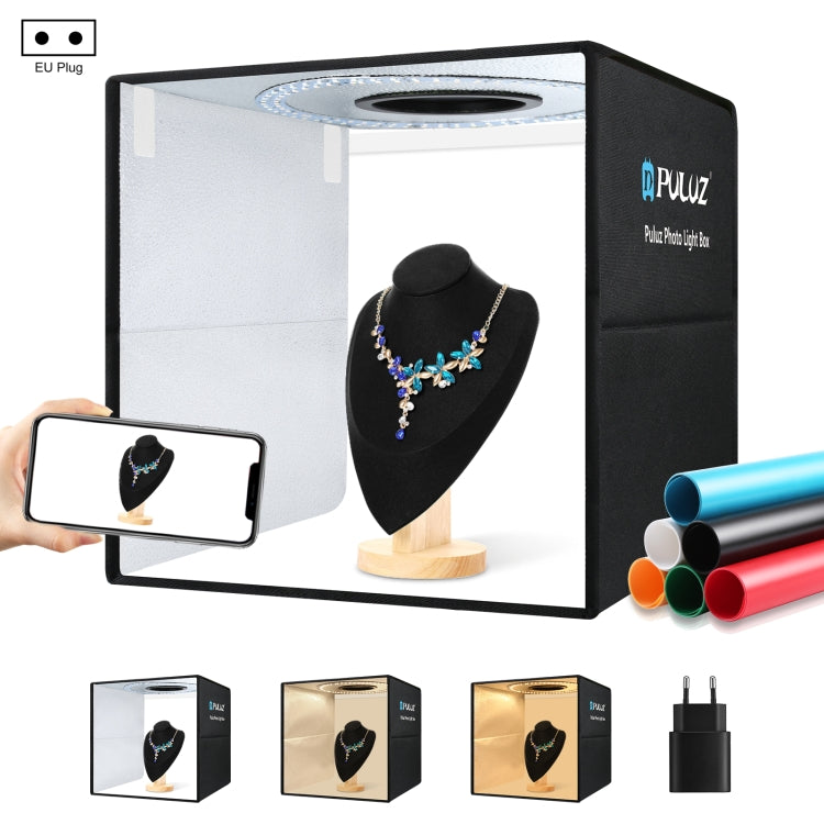 PULUZ 40cm Folding Portable Ring Light Studio Box with 6 Backdrops