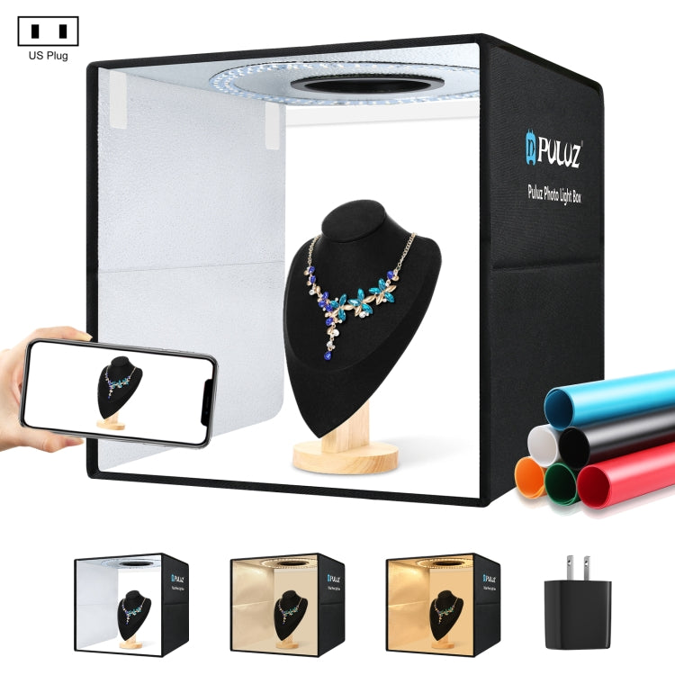 Folding Portable Ring Light Studio Box with 6 Color Backdrops