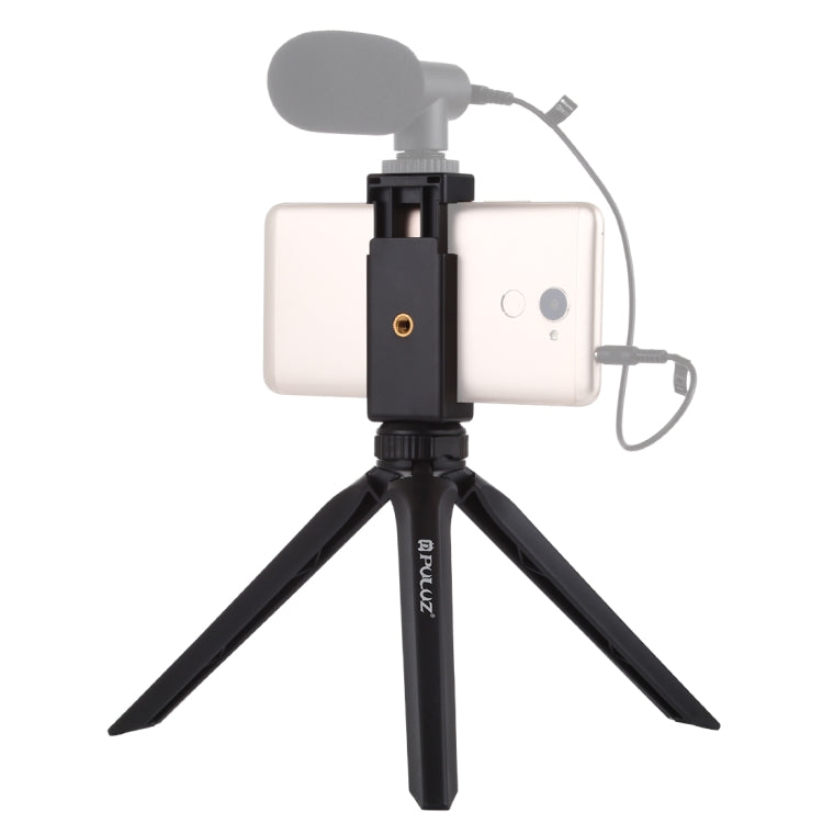 PULUZ Mini Plastic Tripod Mount with Phone Clamp for Smartphones (Black)