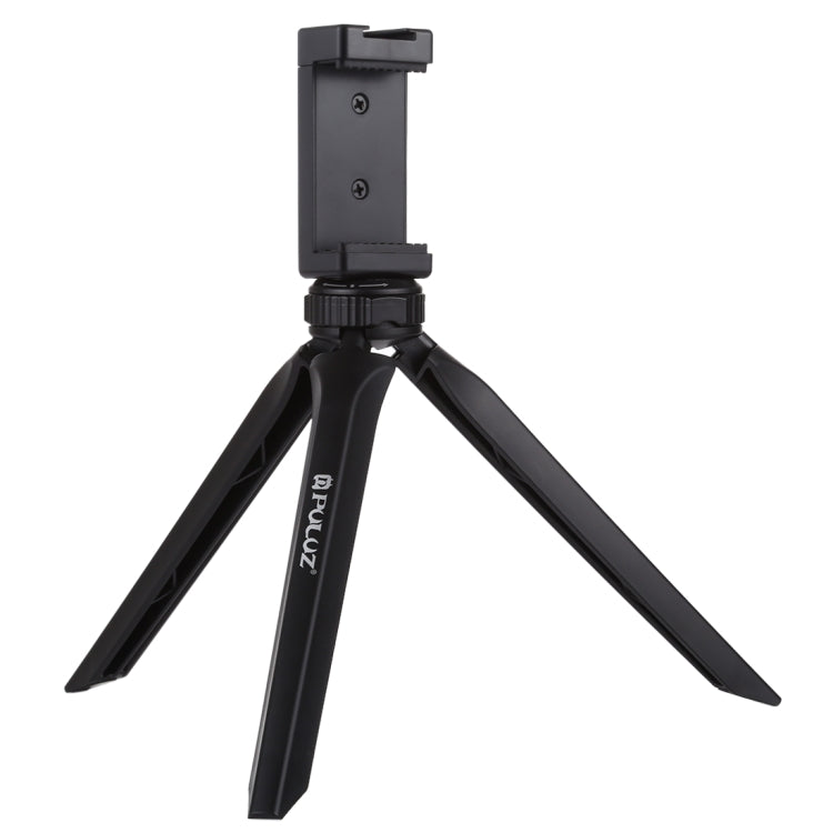 PULUZ Mini Plastic Tripod Mount with Phone Clamp for Smartphones (Black)