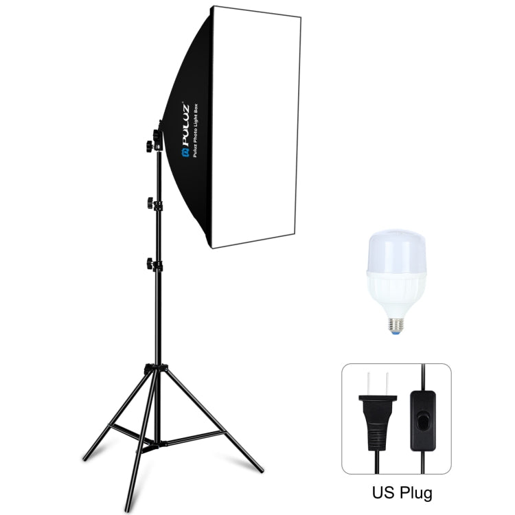 PULUZ Studio Softbox Photography Kit with 30W LED Bulb and 2m Tripod Stand (US Plug)