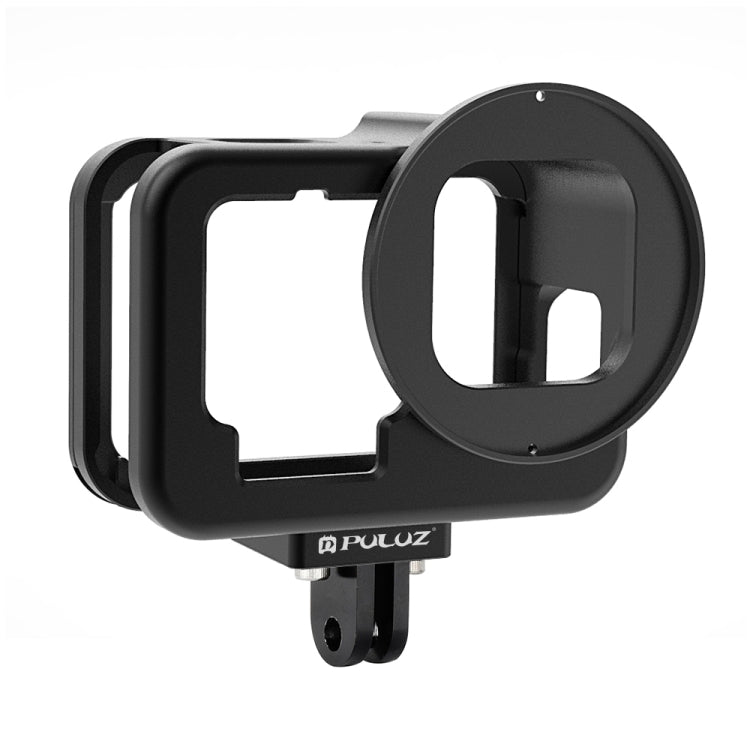PULUZ GoPro Hero11/10/9 Black Thin Aluminum Alloy Housing Shell with Insurance Frame & 52mm UV Lens (Black)