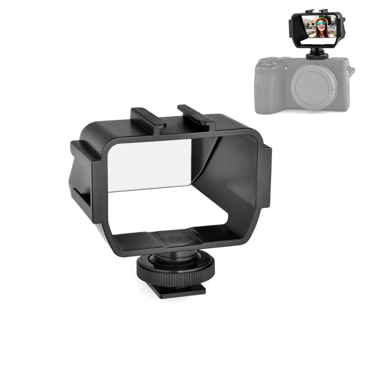 PULUZ Camera Vlog Selfie Flip Screen with Cold Shoe Mount Adapter for Mirrorless Camera in Black
