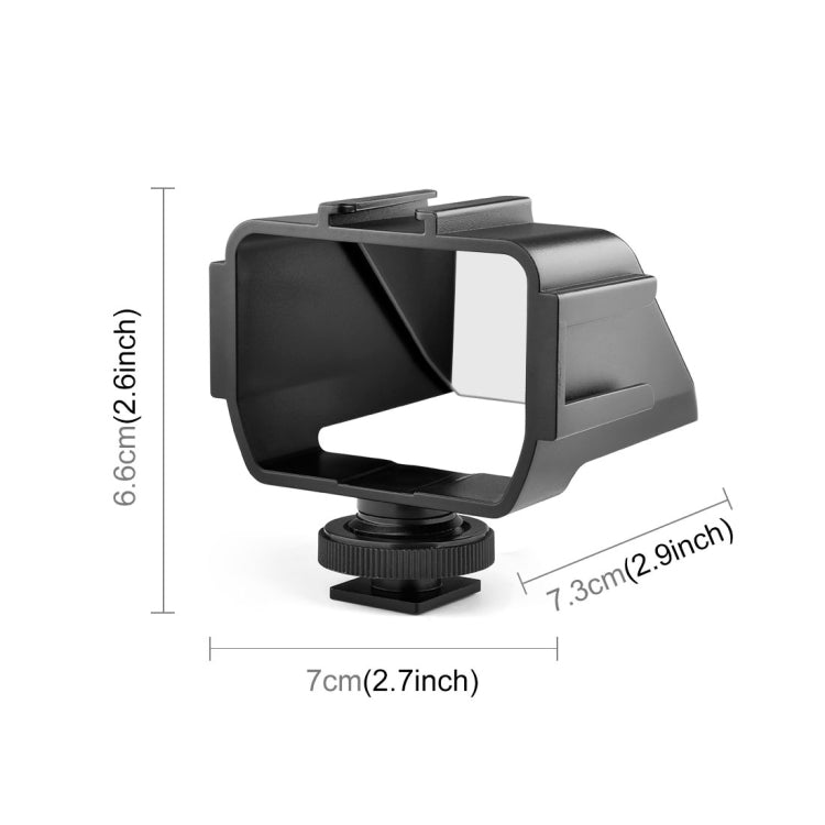 PULUZ Camera Vlog Selfie Flip Screen with Cold Shoe Mount Adapter for Mirrorless Camera in Black