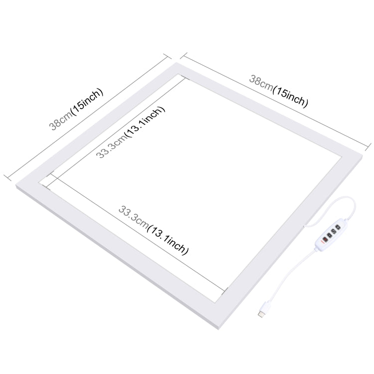 PULUZ 38cm 1200LM LED Photography Shadowless Light Panel Pad