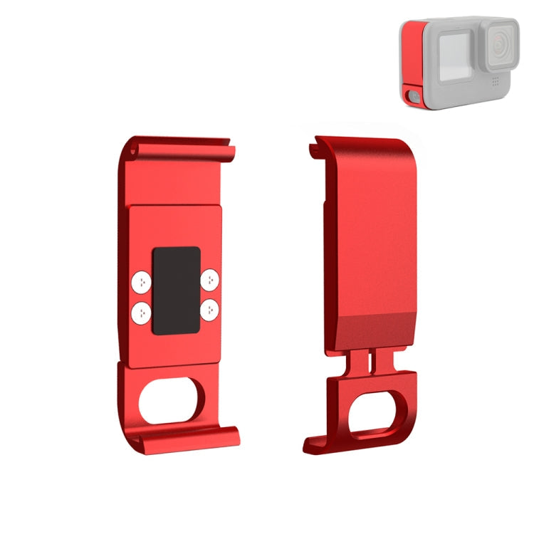 PULUZ Red Aluminum Alloy Battery Side Interface Cover for GoPro Hero11/10/9 Black