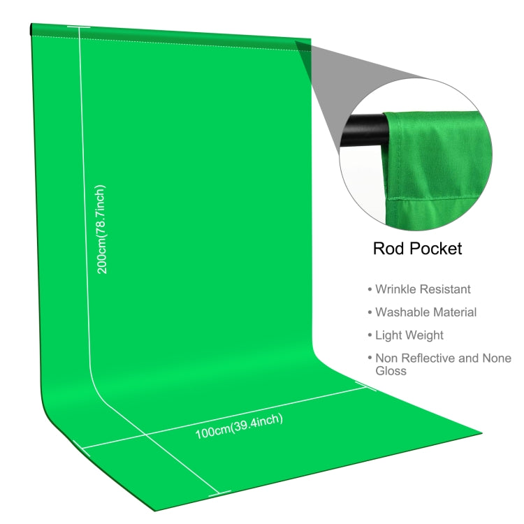PULUZ 1m x 2m Professional Photography Background Cloth Backdrop - Green