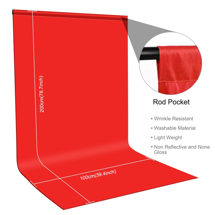 PULUZ 1m x 2m Red Photography Background Cloth Backdrop