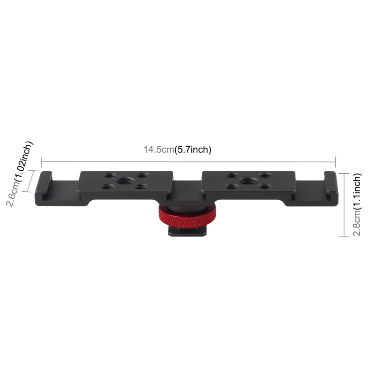 PULUZ Three-head Cold Shoe Mount Bracket (Black)