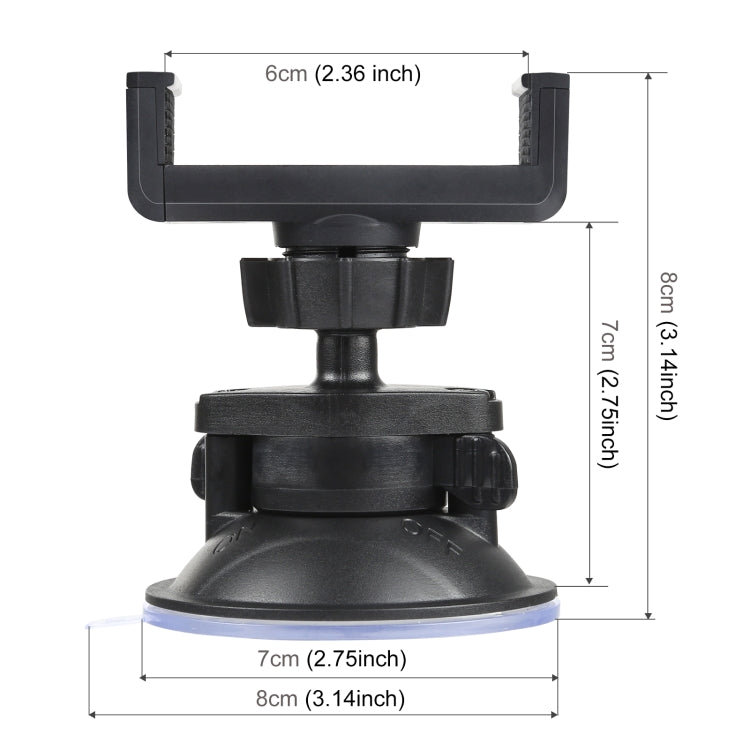 PULUZ 360 Degree Rotating Suction Cup Clamp Holder Bracket for Smartphones (Black)