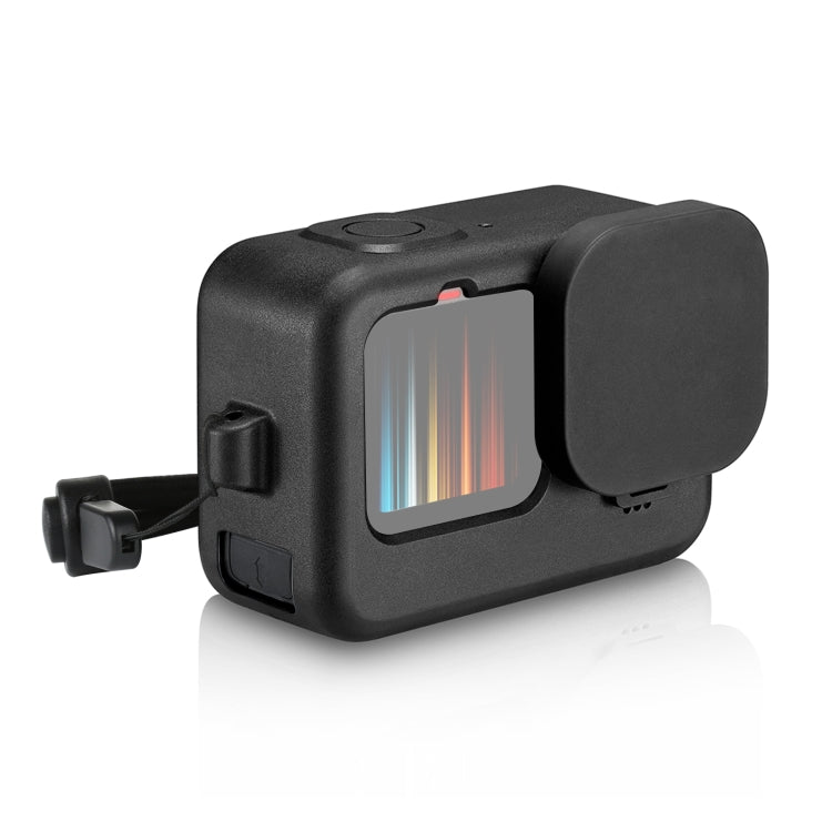 Silicone Protective Case and POM Side Interface Cover for GoPro Black Series with Wrist Strap & Lens Cover