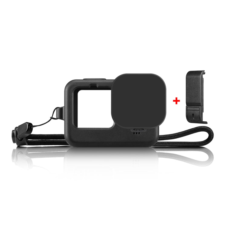 Silicone Protective Case and POM Side Interface Cover for GoPro Black Series with Wrist Strap & Lens Cover