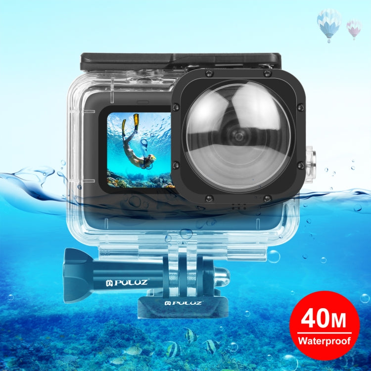 PULUZ 40m Waterproof Housing Protective Case for GoPro Hero11/10/9 Black with Buckle Basic Mount