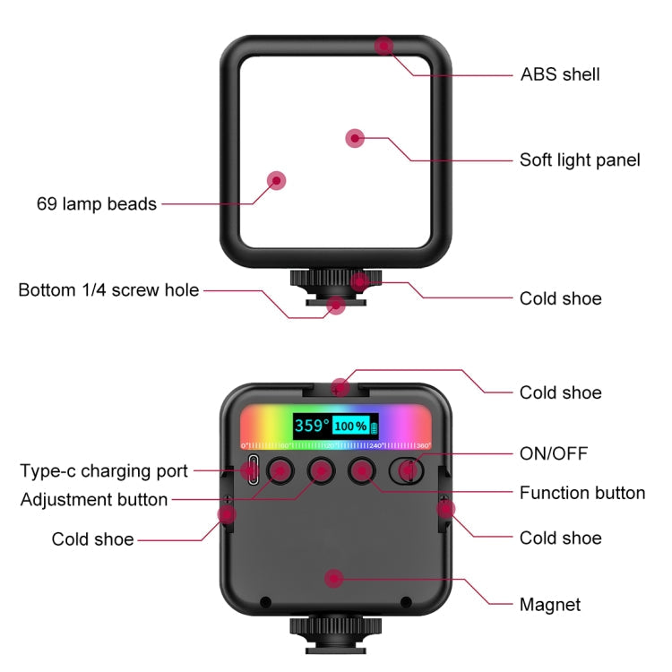 PULUZ Handheld Camera LED Fill Light with 13 Scene Modes