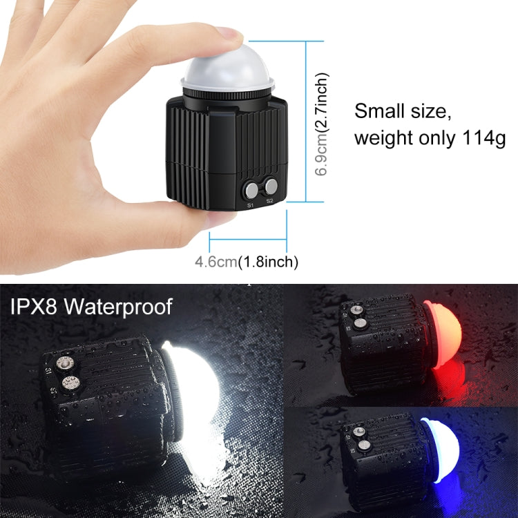 Underwater LED Photography Fill Light for Action Cameras