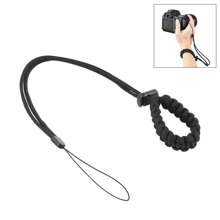 PULUZ Adjustable Braided Camera Wrist Strap with Anti-Lost Feature (Black)