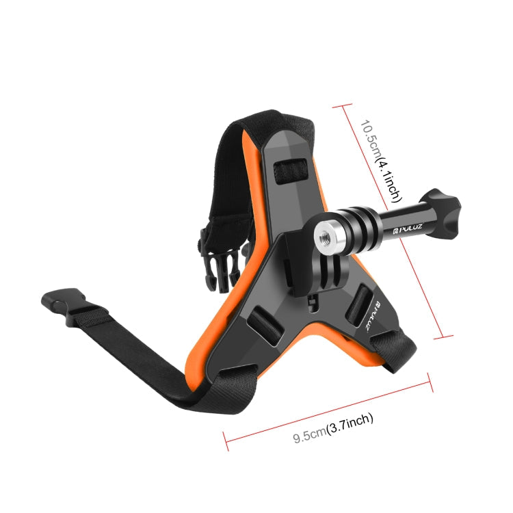 PULUZ Motorcycle Helmet Chin Strap Mount for Action Cameras (Orange)