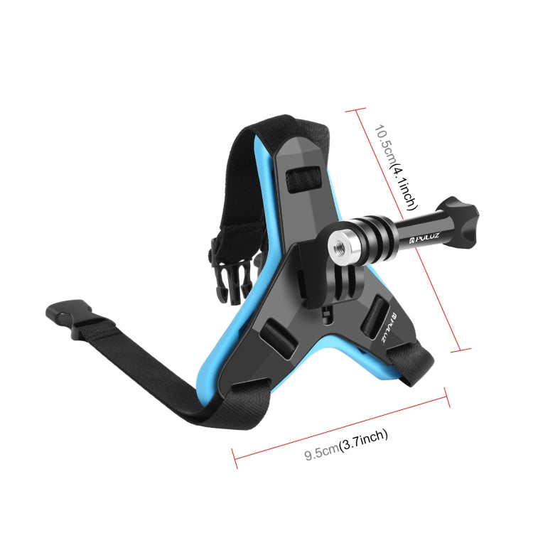 PULUZ Motorcycle Helmet Chin Strap Mount for GoPro, DJI Osmo Action and Other Action Cameras in Blue