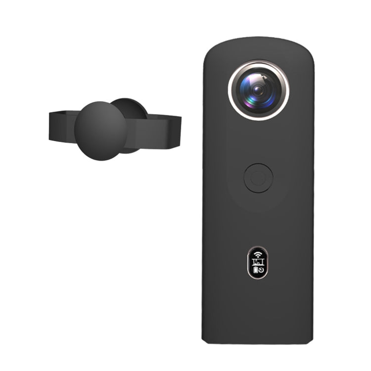 PULUZ Silicone Protective Case with Lens Cover for Ricoh Theta SC2 360 Panoramic Camera (Black) - Durable Silicone Protection for Camera