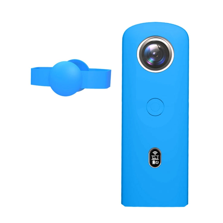 PULUZ Silicone Protective Case with Lens Cover for Ricoh Theta SC2 360 Panoramic Camera (Blue) - Durable and Stylish Camera Protection Case