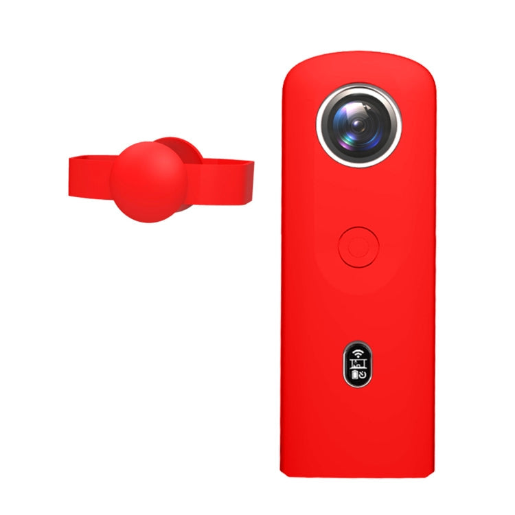 PULUZ Silicone Protective Case with Lens Cover for Ricoh Theta SC2 360 Panoramic Camera (Red) - Durable and Elegant Silicone Case for Camera Protection